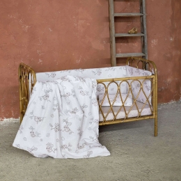Κουβερλί Βρεφικό - Sloppy White-Grey Nima 100x140cm 100% Βαμβάκι