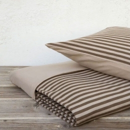 Παπλωματοθήκη Suave Σετ 3τμχ Brown Nima Queen Size 220x240cm 100% Βαμβάκι