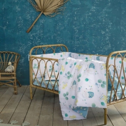 Κουβερλί Βρεφικό Chirpy White-Multi Nima 100x140cm 100% Βαμβακοσατέν