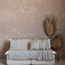 Ριχτάρι Illusie Beige Nima Πολυθρόνα 180x180cm Βαμβάκι-Πολυέστερ