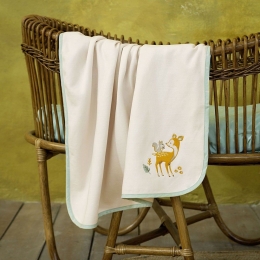 Κουβέρτα Βρεφική 4 Εποχών Caramel Forest Mint Nima Κούνιας 110x140cm Βαμβάκι-Πολυέστερ