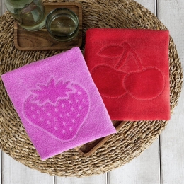 Πετσέτες Κουζίνας Sweet (Σετ 2τμχ) Lila-Red Nima 50x70cm 100% Βαμβάκι