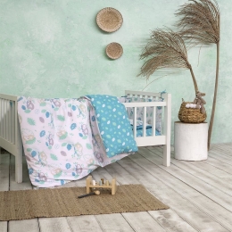 Κουβερλί Βρεφικό Cuddly Light Blue Nima 100x140cm 100% Βαμβάκι