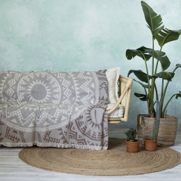 Ριχτάρι Mandala Fog Nima Τριθέσιο 180x300cm Βαμβάκι-Πολυέστερ