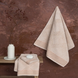 Πετσέτες Trinity (Σετ 3τμχ) Beige Nima Σετ Πετσέτες 70x140cm 100% Βαμβάκι