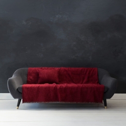 Ριχτάρι Velvety Ruby Red Nima Τριθέσιο 180x300cm Chenille-Acrylic