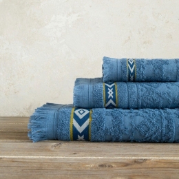 Πετσέτες Marise (Σετ 3τμχ) Denim Blue Nima Σετ Πετσέτες 70x140cm 100% Βαμβάκι
