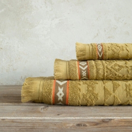 Πετσέτες Marise (Σετ 3τμχ) Beige Gold Nima Σετ Πετσέτες 70x140cm 100% Βαμβάκι