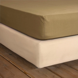 Σεντόνι Unicolors Με Λάστιχο Gold Brown Nima Υπέρδιπλο 160x234cm 100% Βαμβάκι
