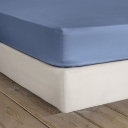 Σεντόνι Superior Satin Με Λάστιχο Shadow Blue Nima Μονό 100x234cm 100% Βαμβακοσατέν