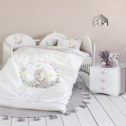Σεντόνια Βρεφικά Με Λάστιχο Belle (Σετ 3τμχ) White-Pink Nima Κούνιας 70x155cm 100% Βαμβάκι