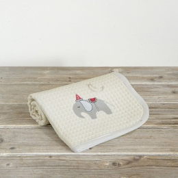 Κουβέρτα Βρεφική Zoo Party Πικέ Beige Nima Αγκαλιάς 80x110cm 100% Βαμβάκι