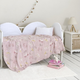Κουβέρτα Βρεφική Papillon Pink Nima Cradle 110x150cm Πολυέστερ