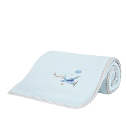 Κουβέρτα Βρεφική Boy's World White-Blue Nima Αγκαλιάς 80X110cm Πολυέστερ