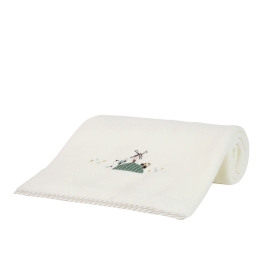 Κουβέρτα Βρεφική Farm Baby White-Mint Nima Αγκαλιάς 80X110cm Πολυέστερ
