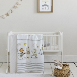 Σεντόνια Βρεφικά Baby Circus (Σετ 2τμχ) White-Multi Nima Crib 70x110cm 100% Βαμβάκι