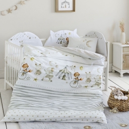 Κουβερλί Βρεφικό Baby Circus White-Multi Nima 100X140cm 100% Βαμβάκι