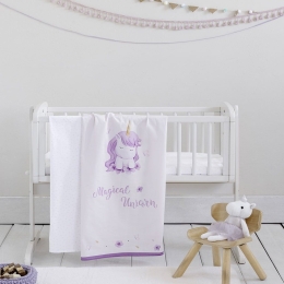 Σεντόνια Βρεφικά Magical Unicorn (Σετ 2τμχ) Lila Nima Λίκνου 70x110cm 100% Βαμβάκι