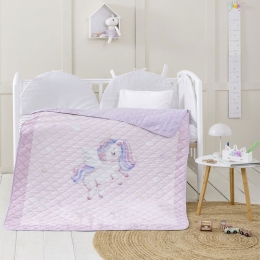 Κουβερλί Βρεφικό Baby Unicorn Pink Nima 120x170cm Microfiber