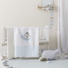 Σεντόνια Βρεφικά Sleepy Racoon (Σετ 2τμχ) Ciel Nima Λίκνου 70x110cm 100% Βαμβάκι
