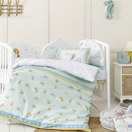 Σεντόνια Βρεφικά Sea Love (Σετ 3τμχ) Mint Nima Κούνιας 120x170cm 100% Βαμβάκι