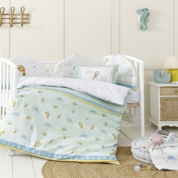 Κουβερλί Βρεφικό Sea Love Mint Nima 100x140cm 100% Βαμβάκι