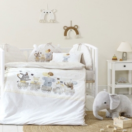 Σεντόνια Βρεφικά Magic Party (Σετ 2τμχ) White-Beige Nima Λίκνου 70x110cm 100% Βαμβάκι