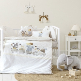 Παπλωματοθήκη Βρεφική Magic Party (Σετ 2τμχ) White-Beige Nima 110x145cm 100% Βαμβάκι