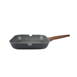 Τηγάνι Γκριλιέρα 01-1216 Stone 28Cm Χυτό Αλουμίνιο Anthracite Estia 28cm Αλουμίνιο