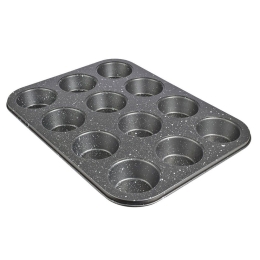 Φόρμα Cupcakes/Muffins 12 Θέσεων 01-5276 35,2x26,5cm Black Estia Αλουμίνιο