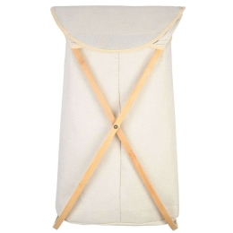 Καλάθι Απλύτων Με Θήκη Πτυσσόμενο Essentials 02-18627 40x40x70cm Natural-Beige Estia Bamboo-Πολυέστερ