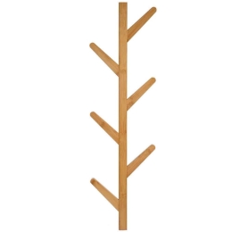Κρεμάστρα Τοίχου 6 Θέσεων 04-19709 26x6,8x84cm Natural Estia Bamboo