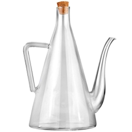 Δοχείο Λαδιού 01-20170 10,4x12,4x17,4cm 400ml Clear-Natural Estia Γυαλί,Φελλός