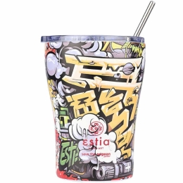 Ποτήρι - Θερμός Με Καλαμάκι Save The Aegean Graffiti Rhythm 01-22914 350ml Multi Estia