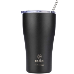 Ποτήρι - Θερμός Με Καλαμάκι Save The Aegean 01-23122 500ml Midnight Black Estia