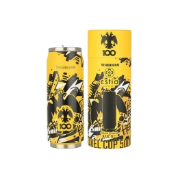 Θερμός Travel Cup AEK BC Edition The Queen Is Here 00-27148 500ml Yellow-Black Estia