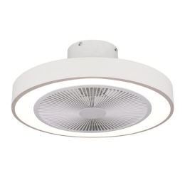 Ανεμιστήρας Οροφής Halo Flow 06-30155 Με Φως Led 45W & Τηλεχειριστήριο 15W Φ50x24cm White Estia Διάμετρος 50cm