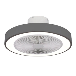 Ανεμιστήρας Οροφής Halo Flow 06-30162 Με Φως Led 45W & Τηλεχειριστήριο 15W Φ50x24cm Grey Estia Διάμετρος 50cm