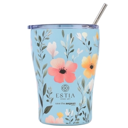 Ποτήρι - Θερμός Με Καλαμάκι Sky Garden Save The Aegean 01-31695 350ml Light Blue-Multi Estia