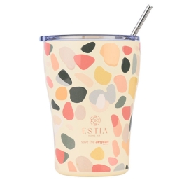 Ποτήρι - Θερμός Με Καλαμάκι Hue Pebbles Save The Aegean 01-31718 350ml Multi Estia