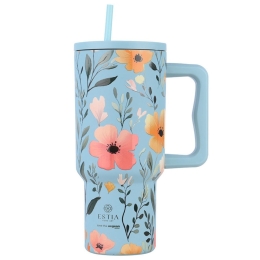 Κούπα - Θερμός Με Καλαμάκι Sky Garden Tumbler XL Save The Aegean 01-32036 900ml Light Blue-Multi Estia