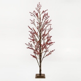 Χριστουγεννιάτικο Δέντρο Με Berry 168 Led 600-30568 180cm IP20 Red