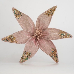 Χριστουγεννιάτικο Λουλούδι 600-44772 30cm Pink-Gold