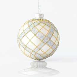 Χριστουγεννιάτικη Μπάλα (Σετ 4Τμχ) 600-45078 8cm Silver-Gold