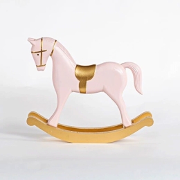Χριστουγεννιάτικη Φιγούρα Little Horse 600-45222 37x8x32cm Pink-Gold