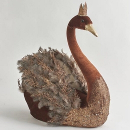 Χριστουγεννιάτικη Φιγούρα Κύκνος 600-44453 59cm Brown-Bronze