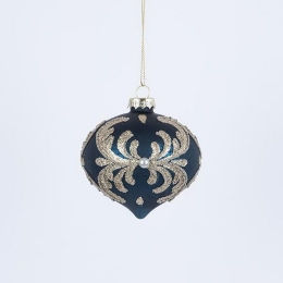 Χριστουγεννιάτικη Μπάλα (Σετ 4Τμχ) 600-42870 8cm Blue-Gold