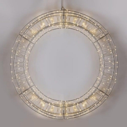 Στεφάνι Φωτιζόμενο 360 Led 600-22545 50cm 2500-3500K Με Timer IP44 Silver