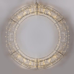 Στεφάνι Φωτιζόμενο 600 Led 600-22546 70cm 2500-3500K Με Timer IP44 Silver