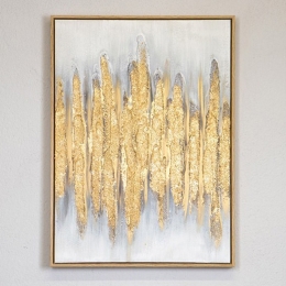 Κάδρο Σε Καμβά 755-12148 50x3,5x70cm Gold-Grey Estheti Home Κάθετοι Ξύλο, Καμβάς